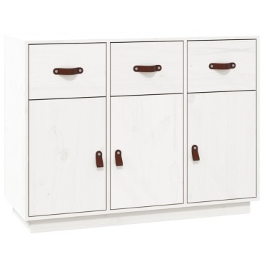 vidaXL Συρταριέρα Λευκή 100x40x75cm από Μασίφ Ξύλο Πεύκου 1 τεμ.