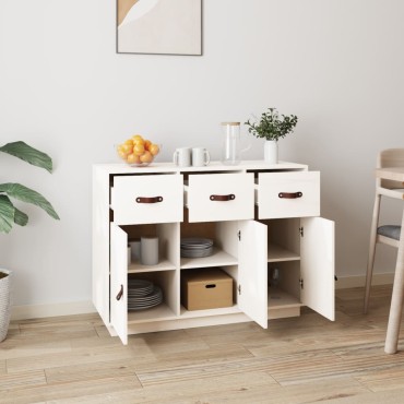 vidaXL Συρταριέρα Λευκή 100x40x75cm από Μασίφ Ξύλο Πεύκου 1 τεμ.