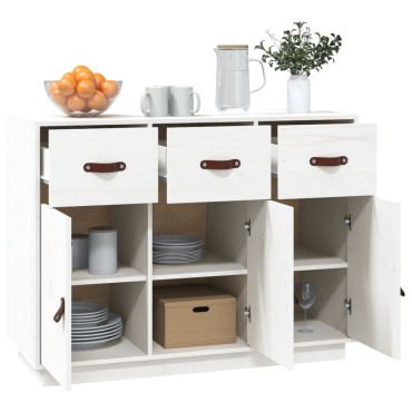 vidaXL Συρταριέρα Λευκή 100x40x75cm από Μασίφ Ξύλο Πεύκου 1 τεμ.