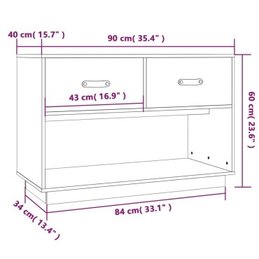vidaXL Έπιπλο Τηλεόρασης 90x40x60cm από Μασίφ Ξύλο Πεύκου