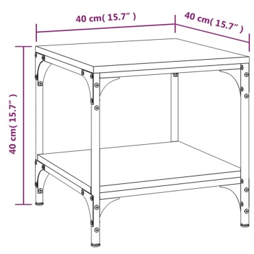 vidaXL Βοηθητικό Τραπέζι Μαύρο 40x40x40cm από Επεξεργασμένο Ξύλο