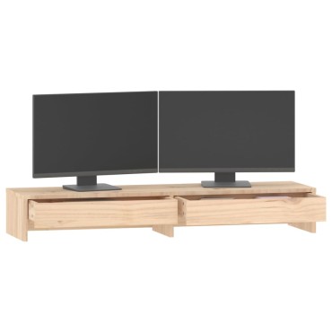 vidaXL Βάση Οθόνης 100x27x15 εκ. από Μασίφ Ξύλο Πεύκου