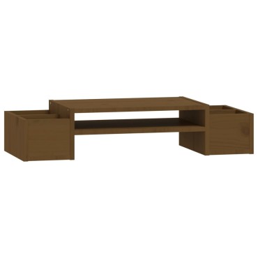 vidaXL Βάση Οθόνης Καφέ 70x27,5x15 εκ. από Μασίφ Ξύλο Πεύκου