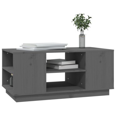 vidaXL Τραπεζάκι Σαλονιού Γκρι 90x49x40,5cm Μασίφ Ξύλο Πεύκου 1 τεμ.