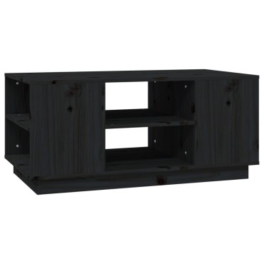 vidaXL Τραπεζάκι Σαλονιού Μαύρο 90x49x40,5cm από Μασίφ Ξύλο Πεύκου 1 τεμ.