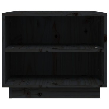 vidaXL Τραπεζάκι Σαλονιού Μαύρο 90x49x40,5cm από Μασίφ Ξύλο Πεύκου 1 τεμ.