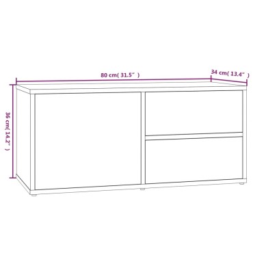 vidaXL Έπιπλο Τηλεόρασης Γκρι Sonoma 80x34x36cm από Επεξεργ. Ξύλο