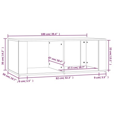 vidaXL Τραπεζάκι Σαλονιού Μαύρο 100x50x36cm από Επεξεργασμένο Ξύλο 1 τεμ.