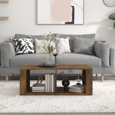vidaXL Τραπεζάκι Σαλονιού Καπνιστή Δρυς 100x50x36cm Επεξεργασμ. Ξύλο 1 τεμ.