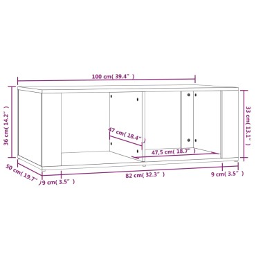 vidaXL Τραπεζάκι Σαλονιού Γκρι Sonoma 100x50x36cm Επεξεργασμένο Ξύλο 1 τεμ.