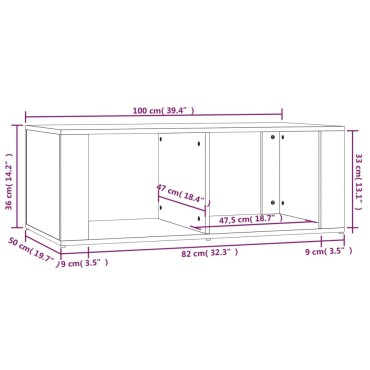 vidaXL Τραπεζάκι Σαλονιού Καφέ Δρυς 100x50x36cm Επεξεργασμ. Ξύλο 1 τεμ.