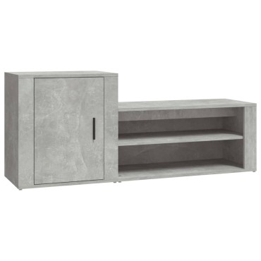 vidaXL Παπουτσοθήκη Γκρι Σκυροδέματος 130x35x54cm Επεξεργασμένο Ξύλο