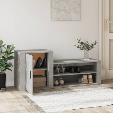 vidaXL Παπουτσοθήκη Γκρι Σκυροδέματος 130x35x54cm Επεξεργασμένο Ξύλο
