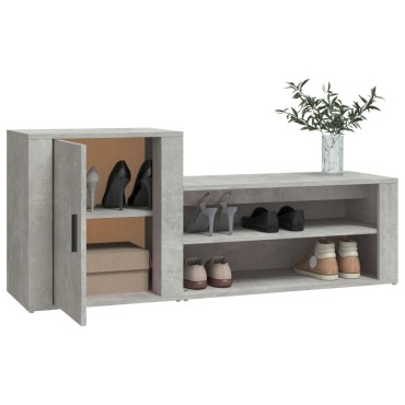 vidaXL Παπουτσοθήκη Γκρι Σκυροδέματος 130x35x54cm Επεξεργασμένο Ξύλο