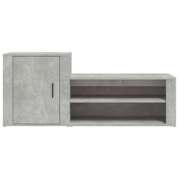 vidaXL Παπουτσοθήκη Γκρι Σκυροδέματος 130x35x54cm Επεξεργασμένο Ξύλο