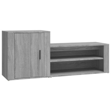 vidaXL Παπουτσοθήκη Γκρι Sonoma 130x35x54cm από Επεξεργασμένο Ξύλο