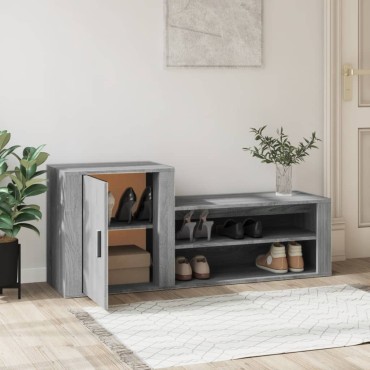 vidaXL Παπουτσοθήκη Γκρι Sonoma 130x35x54cm από Επεξεργασμένο Ξύλο