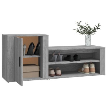 vidaXL Παπουτσοθήκη Γκρι Sonoma 130x35x54cm από Επεξεργασμένο Ξύλο