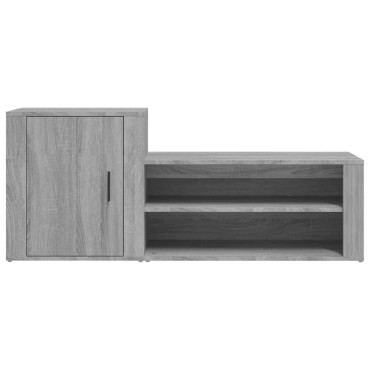 vidaXL Παπουτσοθήκη Γκρι Sonoma 130x35x54cm από Επεξεργασμένο Ξύλο