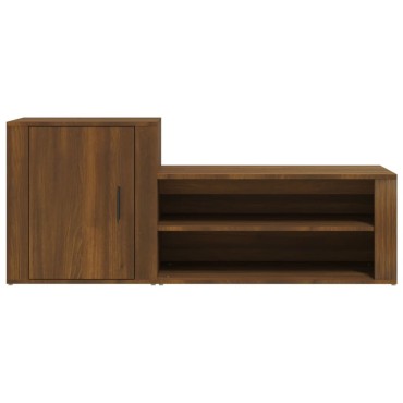 vidaXL Παπουτσοθήκη Καφέ Δρυς 130x35x54cm από Επεξεργασμένο Ξύλο
