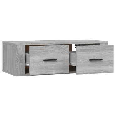 vidaXL Έπιπλο Τηλεόρασης Κρεμαστό Γκρι Sonoma 80x36x25cm Επεξ. Ξύλο
