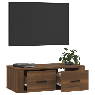 vidaXL Κρεμαστό Ντουλάπι Καφέ Δρυς 80x36x25cm Επεξεργασμένο Ξύλο