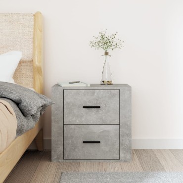 vidaXL Κομοδίνο Επιτοίχιο Γκρι Σκυροδέματος 50x36x47cm 1 τεμ.