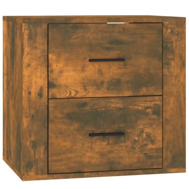 vidaXL Κομοδίνο Επιτοίχιο Καπνιστή Δρυς 50x36x47cm 1 τεμ.