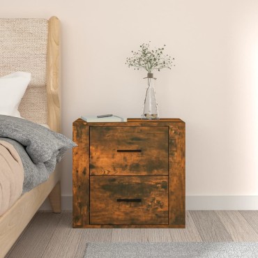 vidaXL Κομοδίνο Επιτοίχιο Καπνιστή Δρυς 50x36x47cm 1 τεμ.