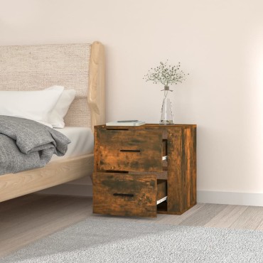 vidaXL Κομοδίνο Επιτοίχιο Καπνιστή Δρυς 50x36x47cm 1 τεμ.