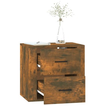 vidaXL Κομοδίνο Επιτοίχιο Καπνιστή Δρυς 50x36x47cm 1 τεμ.