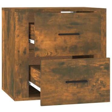 vidaXL Κομοδίνο Επιτοίχιο Καπνιστή Δρυς 50x36x47cm 1 τεμ.