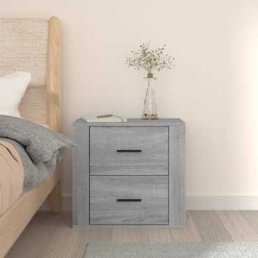 vidaXL Κομοδίνα Επιτοίχια Γκρι Sonoma 50x36x47cm