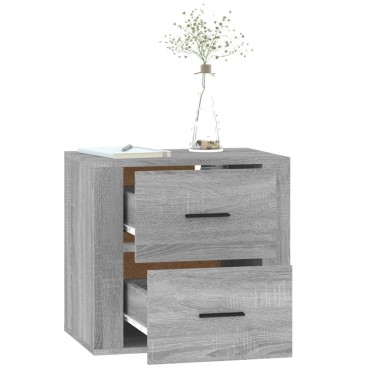 vidaXL Κομοδίνα Επιτοίχια Γκρι Sonoma 50x36x47cm