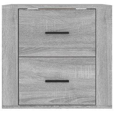 vidaXL Κομοδίνα Επιτοίχια Γκρι Sonoma 50x36x47cm