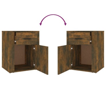 vidaXL Κομοδίνο Καπνιστή Δρυς 50x36x60cm από Επεξεργασμένο Ξύλο 1 τεμ.