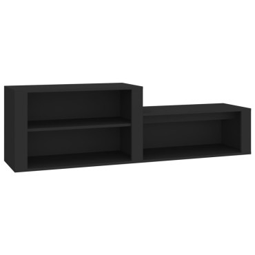 vidaXL Παπουτσοθήκη Μαύρο 150x35x45cm από Επεξεργασμένο Ξύλο