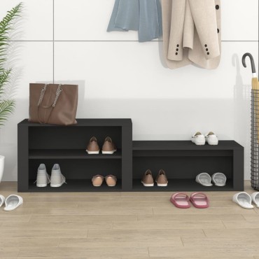 vidaXL Παπουτσοθήκη Μαύρο 150x35x45cm από Επεξεργασμένο Ξύλο