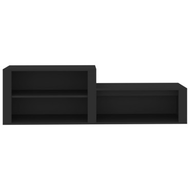 vidaXL Παπουτσοθήκη Μαύρο 150x35x45cm από Επεξεργασμένο Ξύλο