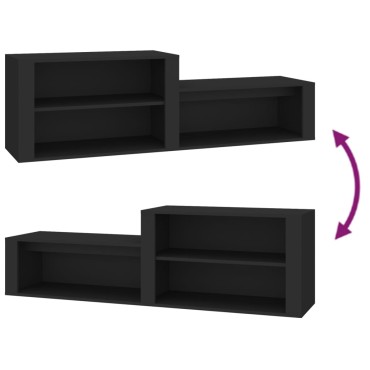 vidaXL Παπουτσοθήκη Μαύρο 150x35x45cm από Επεξεργασμένο Ξύλο