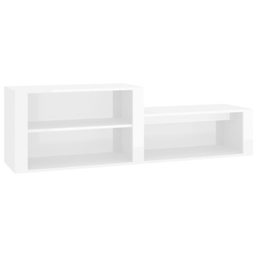 vidaXL Παπουτσοθήκη Γυαλιστερό Λευκό 150x35x45cm Επεξεργασμένο Ξύλο