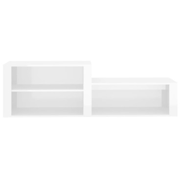 vidaXL Παπουτσοθήκη Γυαλιστερό Λευκό 150x35x45cm Επεξεργασμένο Ξύλο