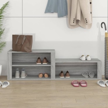 vidaXL Παπουτσοθήκη Γκρι Sonoma 150x35x45cm από Επεξεργασμένο Ξύλο