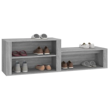 vidaXL Παπουτσοθήκη Γκρι Sonoma 150x35x45cm από Επεξεργασμένο Ξύλο