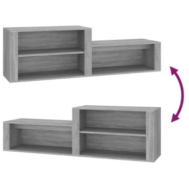 vidaXL Παπουτσοθήκη Γκρι Sonoma 150x35x45cm από Επεξεργασμένο Ξύλο