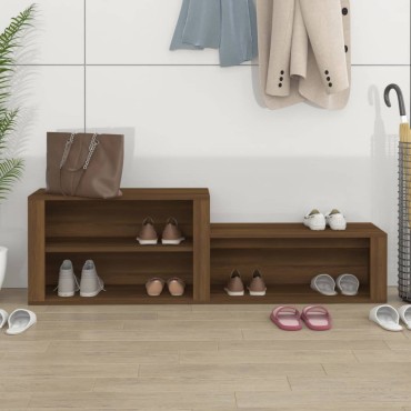 vidaXL Παπουτσοθήκη Καφέ Δρυς 150x35x45cm από Επεξεργασμένο Ξύλο