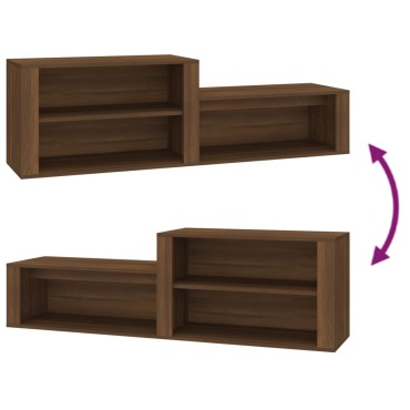 vidaXL Παπουτσοθήκη Καφέ Δρυς 150x35x45cm από Επεξεργασμένο Ξύλο