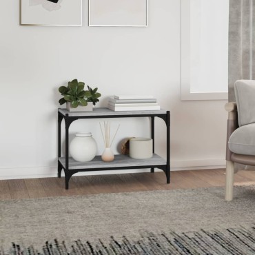 vidaXL Έπιπλο Τηλεόρασης Γκρι Sonoma 60x33x41cm Επεξ. Ξύλο & Ατσάλι
