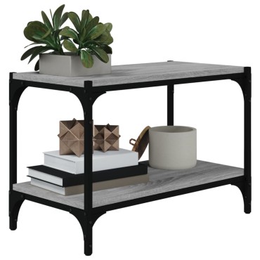 vidaXL Έπιπλο Τηλεόρασης Γκρι Sonoma 60x33x41cm Επεξ. Ξύλο & Ατσάλι