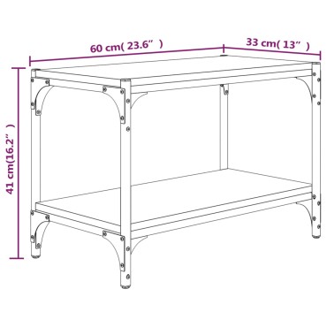 vidaXL Έπιπλο Τηλεόρασης Γκρι Sonoma 60x33x41cm Επεξ. Ξύλο & Ατσάλι